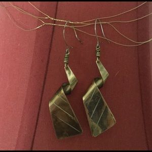Distressed Brass Earrings